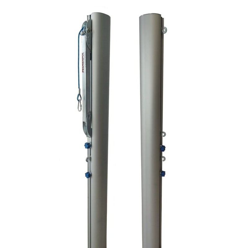 Słupki do siatkówki aluminiowe turniejowe, profil 120x100 mm, naciąg typu SLIM