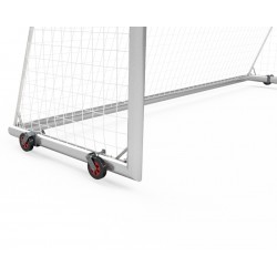 Bramki do piłki nożnej 5x2 m przejezdne z kółkami, aluminiowe, rama główna i rama dolna - profil 120x100 mm