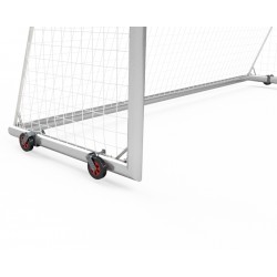 Bramki do piłki nożnej 7,32x2,44 m przejezdne z kółkami, rama główna i rama dolna - profil aluminiowy 120x100 mm