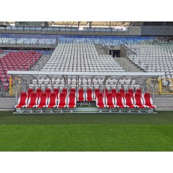 Kabiny dwurzędowe dla zawodników rezerwowych VIP, 26-miejscowe