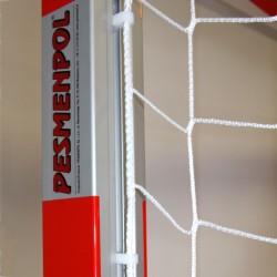 Bramki do piłki ręcznej z ramą aluminiową skręcaną (profil żebrowany), z łukami składanymi